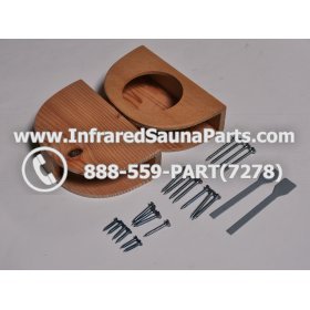 WOOD SHELVES + CUP HOLDERS - HEMLOCK WOOD CUP HOLDER STYLE 7 5