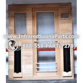 WOOD SAUNA WALLS - HEMLOCK WOOD SAUNA PANEL + DOOR ( 69.5" x 59.1" ) 5
