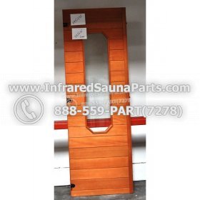 WOOD SAUNA WALLS - HEMLOCK WOOD SAUNA PANEL WITH GLASS ( 69.5" x 23.5" ) 6