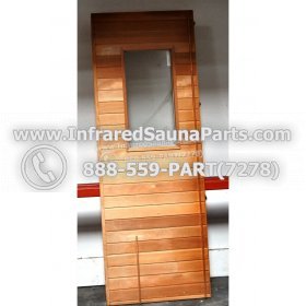 WOOD SAUNA WALLS - HEMLOCK WOOD SAUNA PANEL WITH GLASS ( 69.5" x 25" ) L R 8